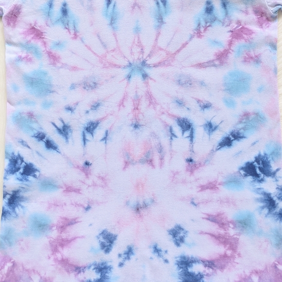Custom Pastel Tie Dye T-Shirt Pink + Blue | S - Picture 7 of 8